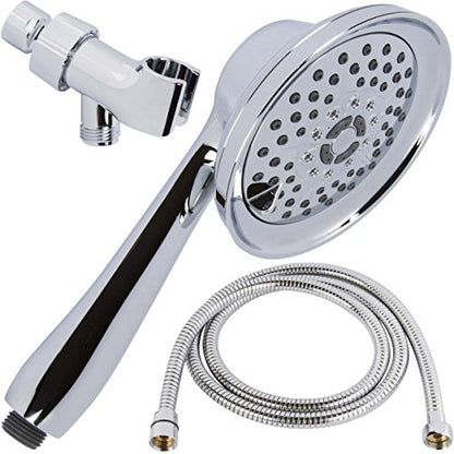 Massage & Mist Hand Shower Kit - 1.8 GPM - Polished Chrome | 6 Function, High Pressure, Adjustable Handheld Showerhead with Hose and Mount, Easy Install for Boosting Low Water Flow - color: Polished Chrome, size: 1.8 GPM