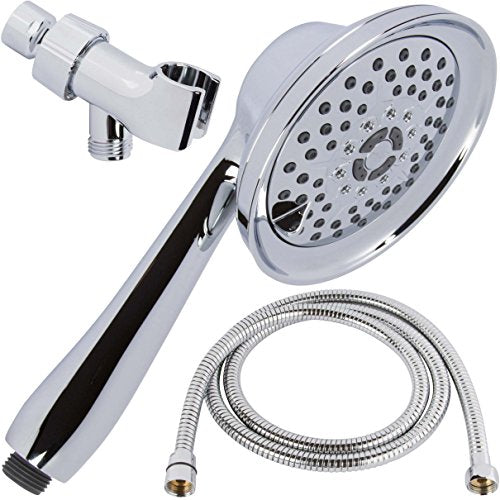 Massage & Mist Hand Shower Kit - 2.5 GPM - Polished Chrome | 6 Function, High Pressure, Adjustable Handheld Showerhead with Hose and Mount, Easy Install for Boosting Low Water Flow - color: Polished Chrome, size: 2.5 GPM