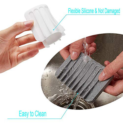 2PCS Soap Dish Holder, Premium Silicone Soap Dishes for Shower Bathroom Kitchen Sinks， Soap Tray Saver Drainer, Self-draining Waterfall, Non-Slip Design, Easy Cleaning (Gray) - color: Gray