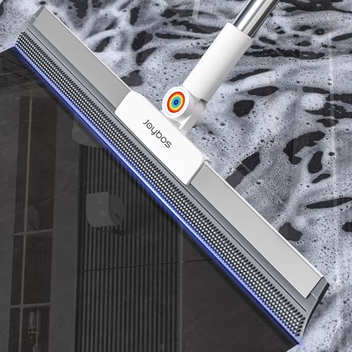 Rubber Squeegee Broom for Floor,Upgrade 62" Long Handle Window Squeegee, 2 Cleaning Cloths, Silicone Pet Hair Remover,Magic Broom Removes Water Spots, Stains, Grease, and Hair from Glass Surfaces. - size: Large (3 in 1)