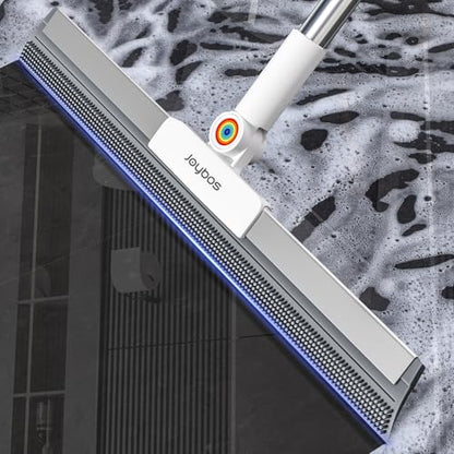 Rubber Squeegee Broom for Floor,Upgrade 62" Long Handle Window Squeegee, 2 Cleaning Cloths, Silicone Pet Hair Remover,Magic Broom Removes Water Spots, Stains, Grease, and Hair from Glass Surfaces. - size: Large (3 in 1)