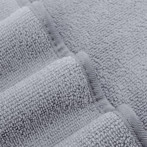 POLYTE Quick Dry Lint Free Microfiber Bath Sheet, 35 x 70 in, Pack of 2 (Gray) | 2 Pack, Oversize, Lint Free, Quick Dry - color: Gray