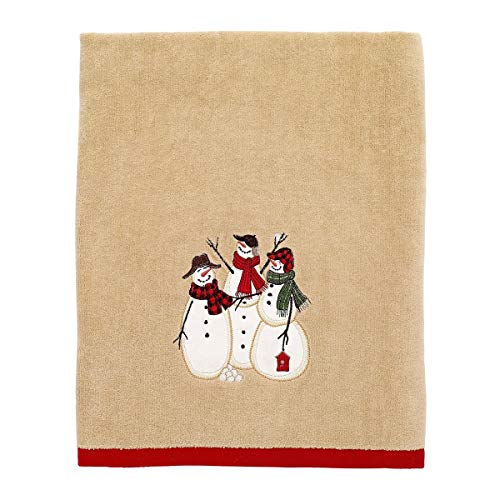 Avanti Linens - Bath Towel, Soft & Absorbent, Embroidered, Christmas Decorations (Snowmen Gathering Collection) - size: 1pc Bath Towel