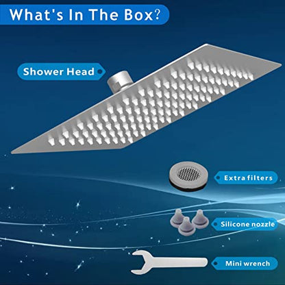 Voolan Rain Shower head, High Pressure Shower Head Made of 304 Stainless Steel, Relaxed Shower Experience Even at Low Water Flow and Pressure (8" Brushed Nickel) - color: Brushed Nickel, size: 8 Inch