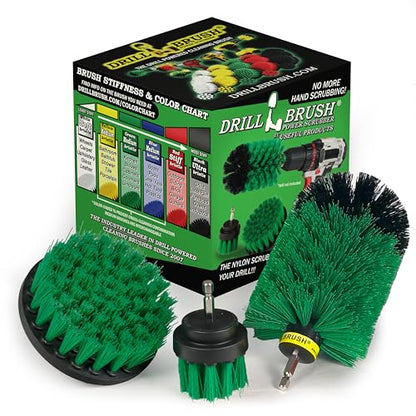 Drill Brush Power Scrubber by Useful Products - Drillbrush Oven Cleaner Brush Set - Kitchen Cleaning Brush Drill Brush Set - Kitchen Accessories - Drill Brush Attachment Countertop Scrubber Brush Set - color: Green