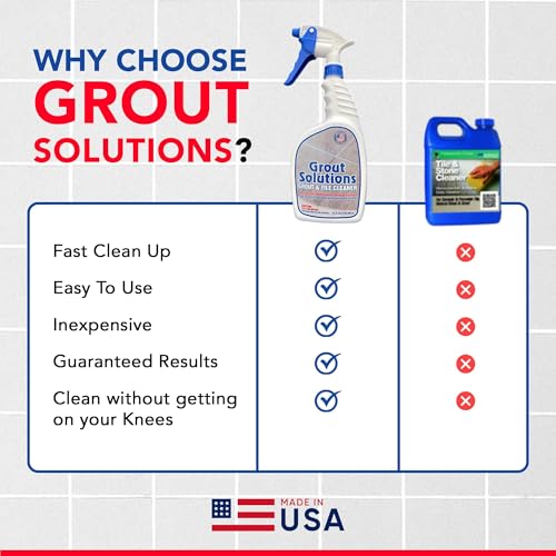 Professional-Grade Grout Cleaner for Tile, Ceramic, Porcelain & Marble – Acid-Free Formula for Safe, Deep Cleaning and Stain Removal - style: 32 oz Spray with Hand Brush and Cap