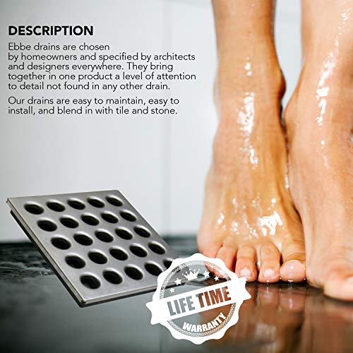 E4410 Square Shower Drain Grate, Satin Nickel