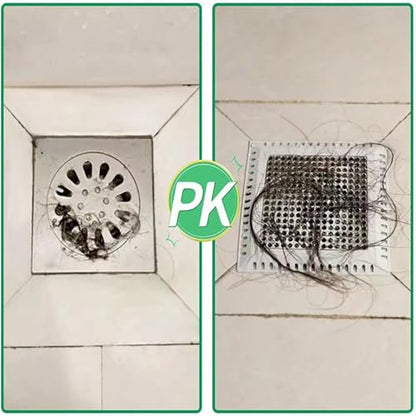 Hair Catcher/Drain Strainer/Shower Drain Cover for Bathroom Floor Drain, Stainless Steel and Silicone (2pack,4.9 inch) (Black)