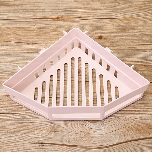 GLOGLOW Plastic Corner Shower Shelf Corner Shower Shelf, Triangular Wall Mounted Space Saving Bathroom Organizer for Bathroom Room Storage Daily Use
