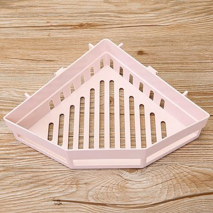 GLOGLOW Plastic Corner Shower Shelf Corner Shower Shelf, Triangular Wall Mounted Space Saving Bathroom Organizer for Bathroom Room Storage Daily Use