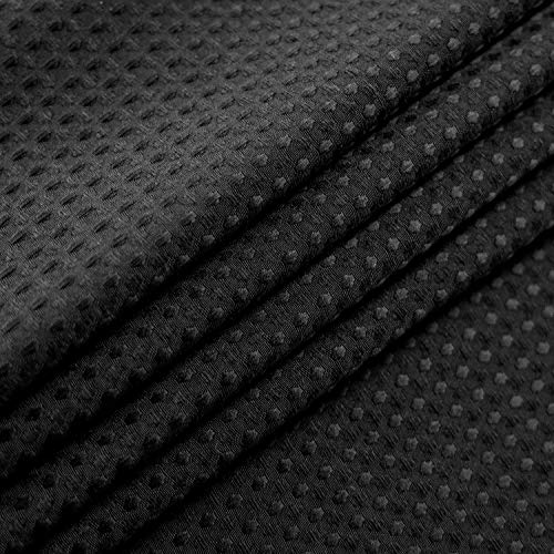 Barossa Design Waffle Weave Stall Shower Curtain Fabric 36 x 72 Inch, Black | Hotel Luxury Spa, 230 GSM Thick Fabric, Water Repellent, Machine Washable, 36W x 72H for Bathroom Stall - color: Black, size: 36"W x 72"L (Pack of 1)