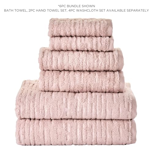 SKL Home CloudSoft 100% Cotton Luxury 2-Piece Hand Towel Set, 600 GSM, Ultra Plush & Absorbent, Blush Pink - color: Blush Pink, style: Hand Towels (Set of 2)