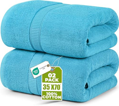 Utopia Towels Jumbo Bath Sheets, 2 Pack, 35x70 in, 600 GSM Cotton, Turquoise - color: Turquoise, size: 2 Piece Bath Sheet