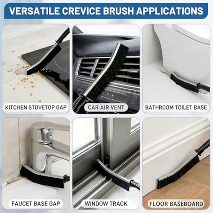 23Pcs Crevice Cleaning Brush Set, Hard Bristle Scrub Brushes Tools for Gaps | Deep Cleaning Window Groove Cleaning Brush, Grout Brush for Tile Lines, Sliding Door, Sill, Shutter, Bottle, Corner, Sink