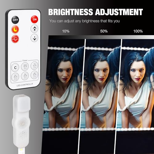Led Vanity Mirror Lights Kit, ViLSOM 13ft/4M 240 LEDs Make-up Vanity Mirror | Mirror Light for Vanity Makeup Table Set with Dimmer and Power Supply, Mirror not Included