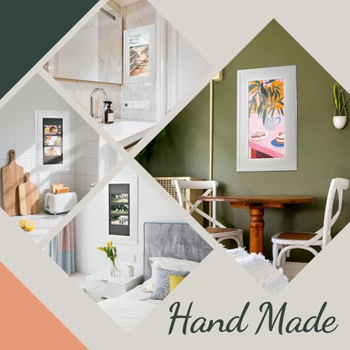 Concealed Medicine Cabinet 14×24 Recessed, Picture Frame Medicine Cabinet, Farmhouse White Wood Frame, 3 Shelves, 100% Handmade, Fully Assembled Wall Niche Insert For Bathroom,Bedroom,Hallway(White) - color: Moonlighter(14×24)