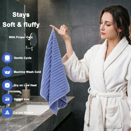 3-Piece Hand Bath Towels 14 X 29.6 Inchs, Quick-Dry Microfiber Washcloths with Hanging Loop, Soft & Absorbent Face Towels for Bathroom Kitchen Gym Travel - color: 3blue