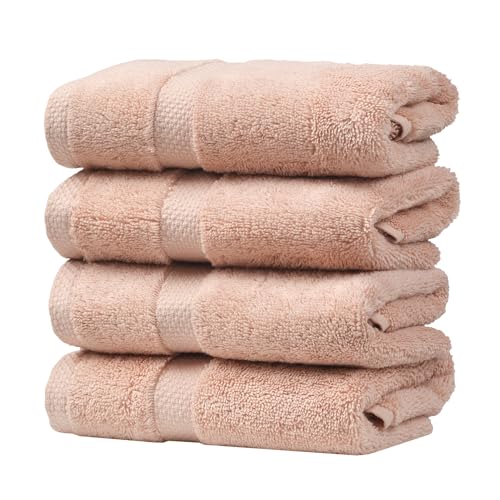 SOFE H&L | Olea Luxury Turkish Cotton Hand Towels Set of 4 Blush | Premium, Soft, Durable, Absorbent | Hotel Quality Plush Towels and Thick Towel Sets - color: Blush, size: Set of 4 (4 Hand Towels)