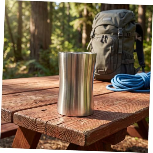 Hemobllo Travel Toothbrush Cup Modern Stainless Steel Bathroom Mug Multi Functional Design for Rinsing Compact and Lightweight for Home Travel Use