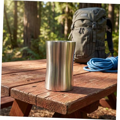 Hemobllo Travel Toothbrush Cup Modern Stainless Steel Bathroom Mug Multi Functional Design for Rinsing Compact and Lightweight for Home Travel Use