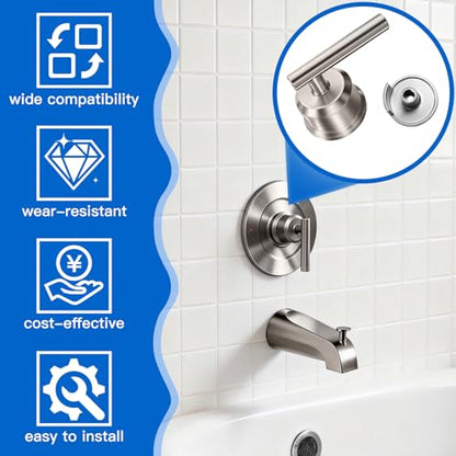 All Metal Replacement for Moen Tub/Shower Lever Handle, Compatible with Moen Shower Handle and for Cartridge,Single Handle Faucets for Adjust Water Volume and Temperature,Retro Brushed Nickel - color: Retro Brushed Nickel