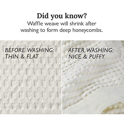 GILDEN TREE Waffle Towel Set Quick Dry Thin | 2 Bath Towels | 2 Hand Towels | 2 Washcloths, Modern Style (Cream) - color: Cream, size: Bath Towel Set