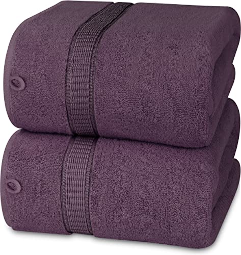 Utopia Towels Jumbo Bath Sheets, 2 Pack, 35x70 in, 600 GSM Cotton, Plum | Extra Large Ring Spun Cotton Bath Sheets - Soft, Plush, Quick-Drying, Highly Absorbent, Great for Everyday Use - color: Plum, size: 2 Piece Bath Sheet