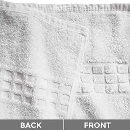 Broadway Terry Bath Towel Set 28" x 55" - Ring-Spun Cotton - Durable Hotel Quality - Soft and Absorbent (2 Custom Towels, White) - size: 2 Custom Towels