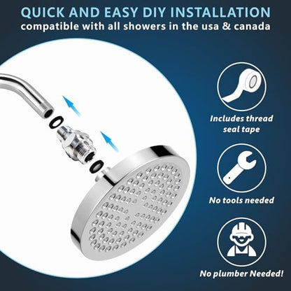 Voolan Solid Metal Shower Head Swivel Ball Adapter, Adjustable Pivot Ball To Adjust Showerhead Angle, Universal Connector Joint Fits Fixed, Hand Held & Rain Shower, Chrome - color: Chrome