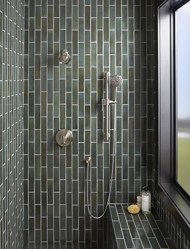 Gerber SteadyStyle 8-Spray Round Wall Bar Shower Kit with Hand Shower - color: Brushed Nickel