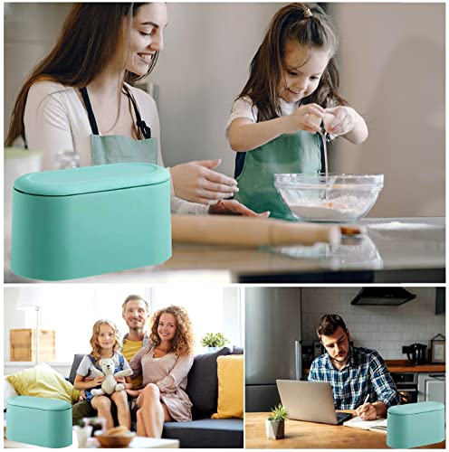 LTWQLing Mini Trash Can with Lid - Removable Small Garbage Can, Tiny Plastic Trash Bin, Pop Up Countertop Wastebasket, Counter Garbage Lint Bin for Bathroom,Office,Kitchen,Desk,Coffee Table(Sky Blue) - color: Sky Blue