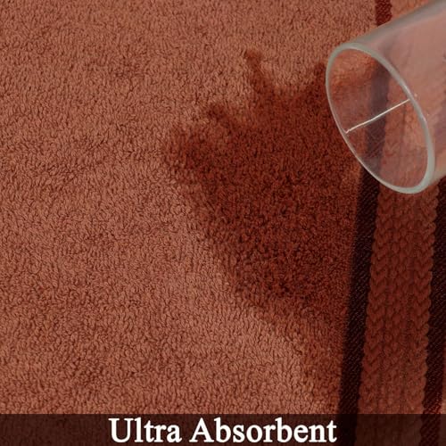 COTTON CRAFT Ultra Soft 6 Piece Towel Set - 100% Cotton Towels - Mocha | Absorbent 580 GSM Quick Dry Everyday Premium Luxurious Bathroom Towels - 2 Large Bath Towels, 2 Hand Towels, 2 Washcloths - color: Mocha, size: 6 Piece Towel Set