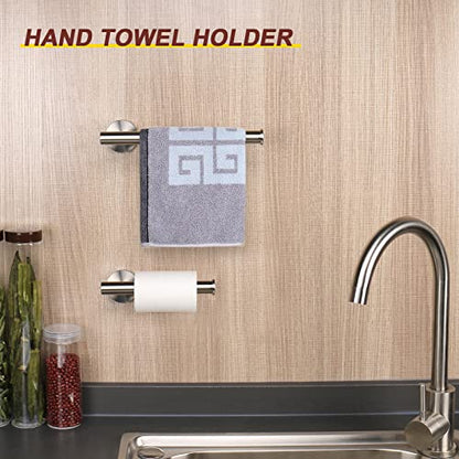 NearMoon Bath Toilet Paper Holder+ Hand Towel Holder, 2 Pieces Bathroom Hardware Set- Premium 304 Stainless Steel Toilet Roll Holder and Towel Rack Wall Mounted for Kitchen (Brushed Nickel) - color: Brushed Nickel
