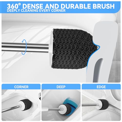 Toilet Brush and Toilet Plunger with Holder, Heavy Duty Plunger with Unique Holder, Plungers for Bathroom with Holder, Toilet Plunger and Toilet Brush and Holder
