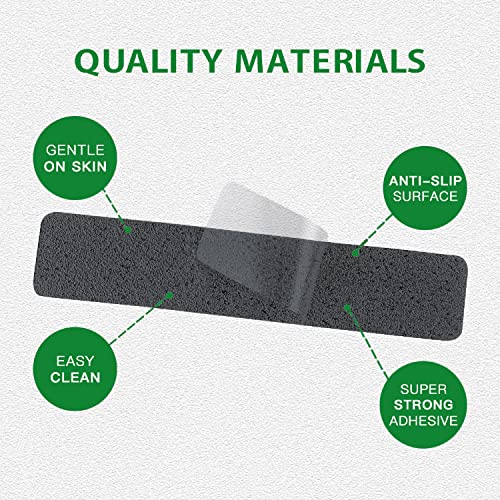 Non Slip Bathtub Strips 18 PCS Larger Adhesive Anti Slip Shower Stickers for Bath Tub, Bathroom, Stairs with Premium Scraper - color: Grey