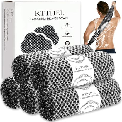 5 Pack Back Scrubber for Shower – Exfoliating Shower Towel, Japanese & Korean Scrub Washcloth, Body Exfoliator, Loofah/Luffa Sponge Bath Cloth, Exfoliating Scrub Towel, Back Washer for Women & Men