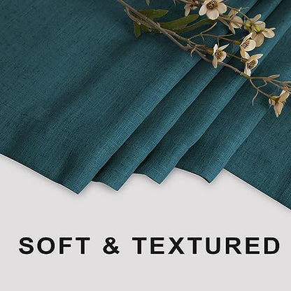 KOUFALL Teal Shower Curtains for Bathroom Set with Hooks,Waterproof Linen Dark Marine Ocean Blue Green Shower Curtain,72x72 Inch - color: Teal, size: 72"W x 72"L (Pack of 1)