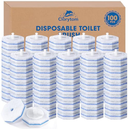 100 Pcs Disposable Toilet Cleaner Refill Pads, Universal Toilet Bowl Brush Replacement Heads, Durable Deep Cleaning Refills, Fresh Scent Bathroom Cleaning Supplies - size: 1 Count (Pack of 100)