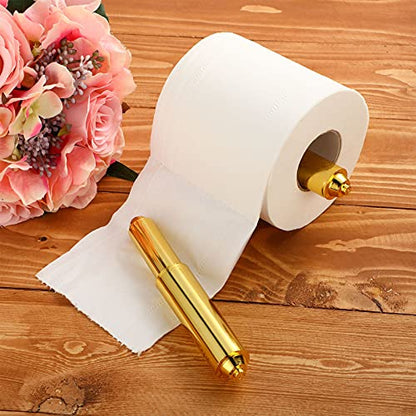Shappy 4 Pcs Universal Toilet Paper Holder Replacement Rod Spring Loaded Plastic Retractable Paper Replacement Rod Toilet Tissue Roll Holder Insert for Bathroom Home Fixture Accessories (Gold) - color: Gold