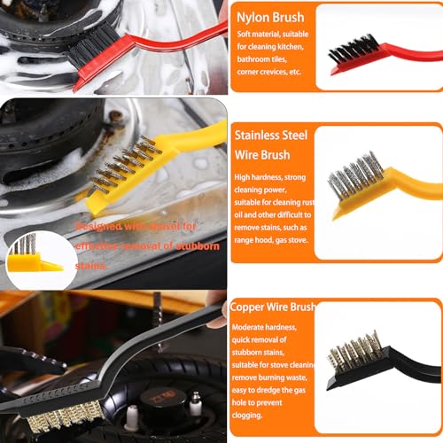 9 Pcs Hard Bristle Crevice Cleaning Brushes for Household Use | Gap Cleaning Brush Multifunctional Small Corner Cleaning Brush Set Tool for Groove Window Tracks Bathroom Kitchen