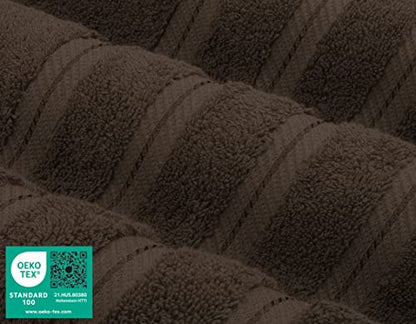 American Soft Linen 100% Cotton Luxury Turkish Towels, 4 PC Bath Towel Set | Soft Absorbent Quick Dry OEKO Tex Standard 100 Certificated Durable Machine Washable Premium Hotel Quality - color: Chocolate Brown, size: 27"x54"