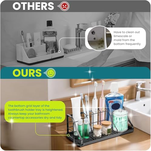 Bathroom Organizers and Storage,7 Slots, Kids Electric Toothbrush Holders | Easy to Clean,Multifunctional,Kids Electric Toothbrush Organizer,Drainage,Removable,For Bathroom,Vanity,Kitchen Sink,Office - size: X-Large