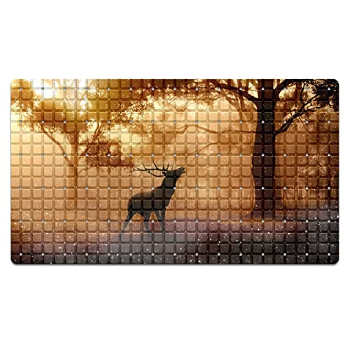 Bath Tub Mat Non Slip Shower Mat Deer Forest Extra Long Bathtub Mat 26.8x15 inches Bathroom Bath Mat with Suction Cups Drain Holes Machine Washable - color: Deer Forest