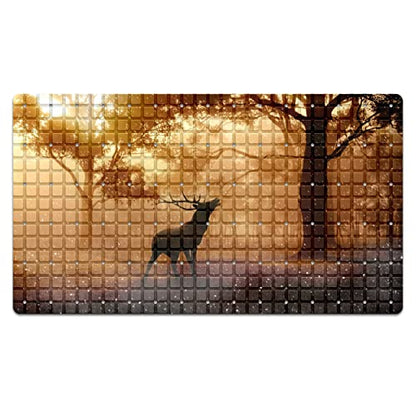 Bath Tub Mat Non Slip Shower Mat Deer Forest Extra Long Bathtub Mat 26.8x15 inches Bathroom Bath Mat with Suction Cups Drain Holes Machine Washable - color: Deer Forest