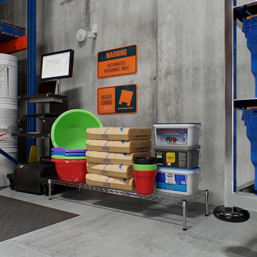 18" Deep x 60" Wide x 8" Height Wire Shelving Kit | 1-Tier | NSF Commercial Storage Rack Unit - size: 18" Deep x 60" Wide