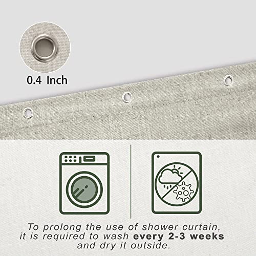 KOUFALL Linen 54x78 Inch Length Waterproof Linen Fabric Shower Curtain - color: Linen, size: 54"W x 78"L (Pack of 1)