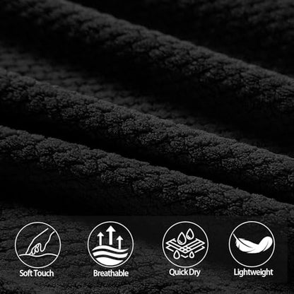8 Piece Bath Towel Set,Extra Large Bath Sheets 35"x70"-Black | Super Soft Microfiber, Lint Free & Quick Dry Towels for Bathroom,Gym,Hotel–2 Bath,2 Hair,2 Hand,2 Washcloths - color: Black, size: 8Piece Towel Set