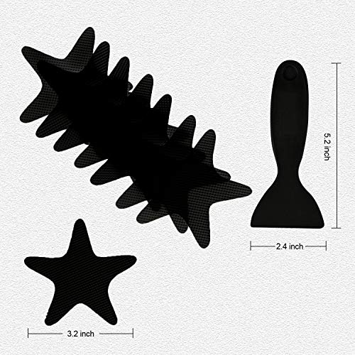 Secopad Anti Slip Shower Stickers, 24 PCS Safety Bathtub Sticker Adhesive Decals with Premium Scraper (Black) - color: Black