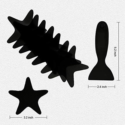 Secopad Anti Slip Shower Stickers, 24 PCS Safety Bathtub Sticker Adhesive Decals with Premium Scraper (Black) - color: Black