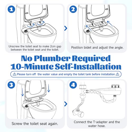 Bidet Attachment for Toilet Seat,Self-Cleaning Sprayer,Dual Nozzle Bidet with Adjustable Cold Water Pressure Control,Frontal & Rear Wash for the Elderly and Pregnant Women.Environmental Friendly Gift.